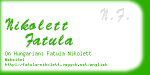 nikolett fatula business card